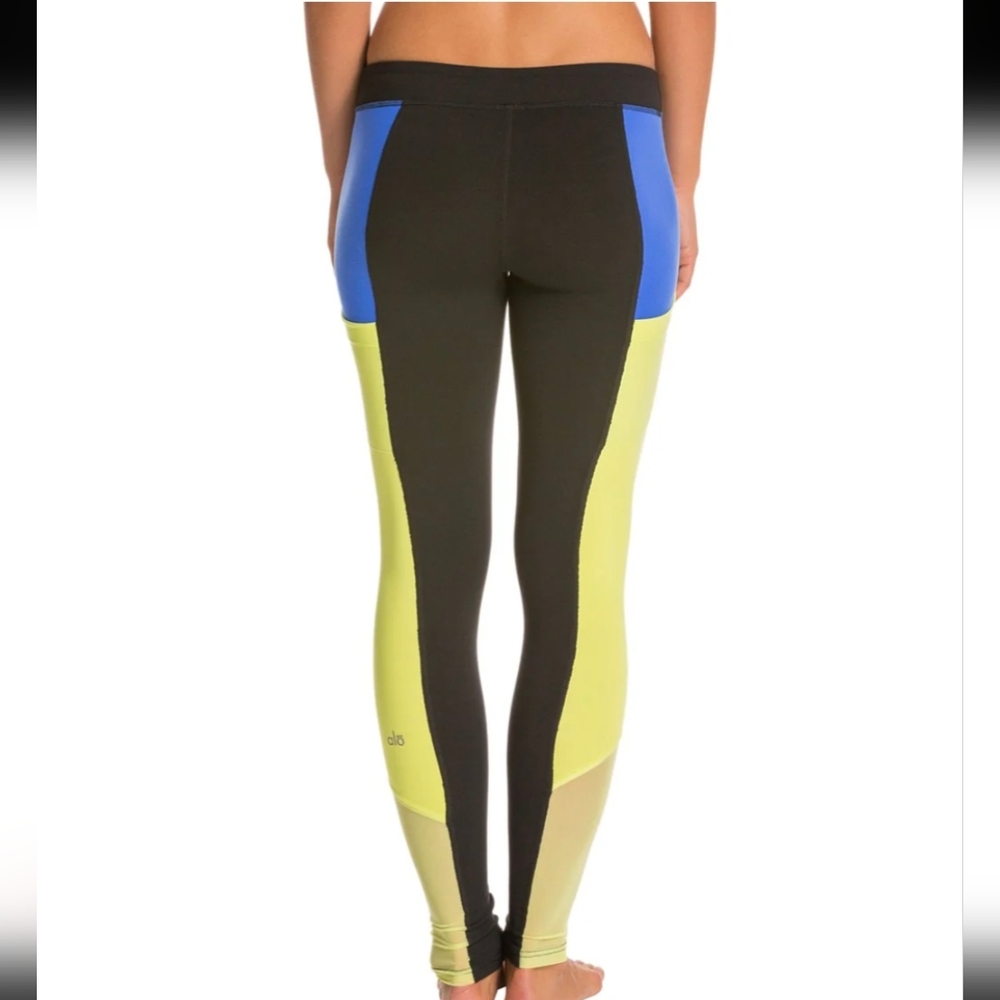 ALO Yoga Ascendant Black Yellow And Blue Leggings